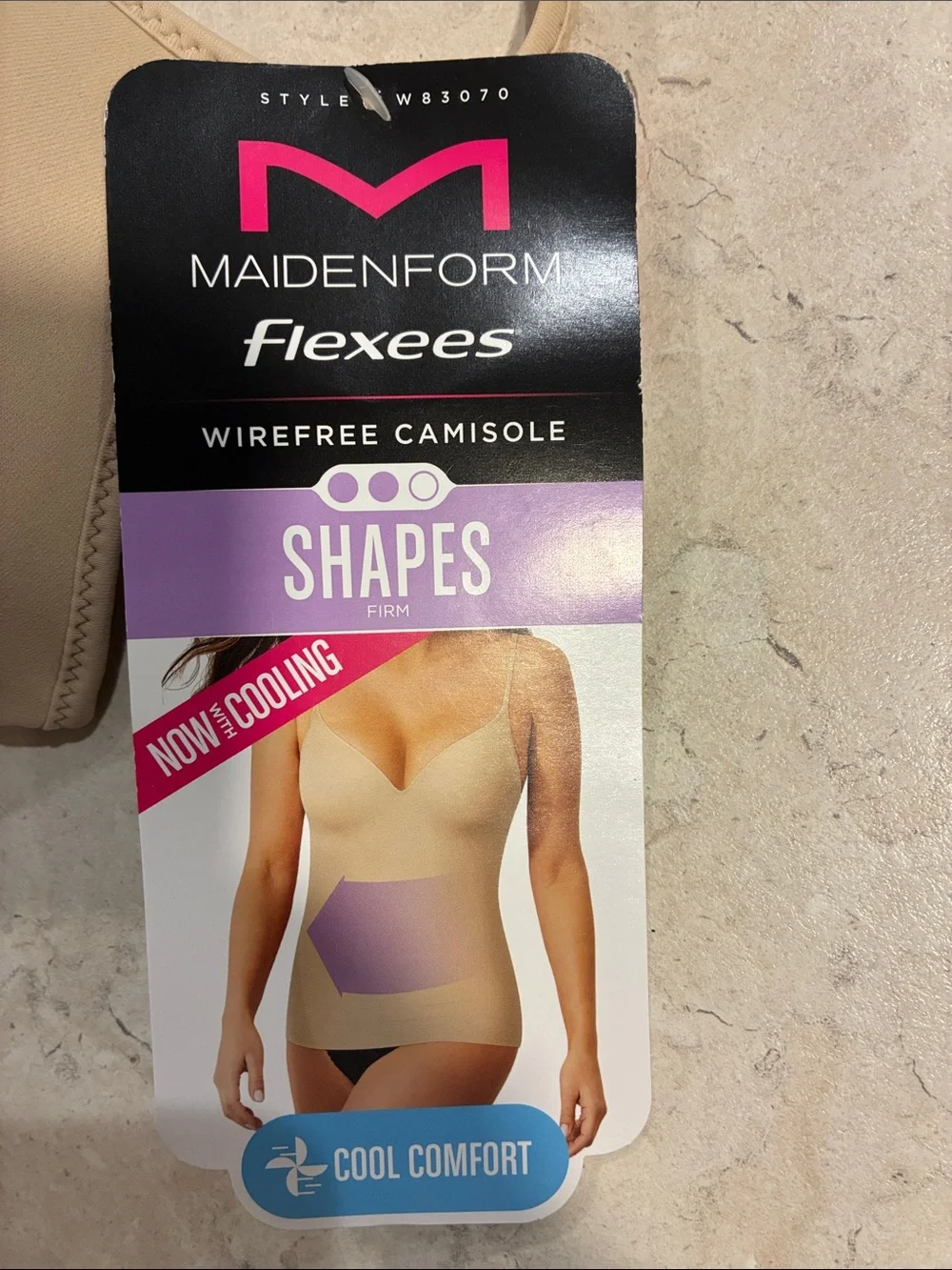 Maidenform Flexees Beige Nude Shaping Chemise with Built-In Cups